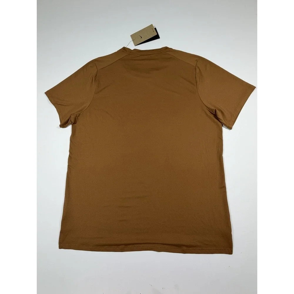 Nike Court Dri-Fit Advantage Tennis Shirt Size L FZ6910-281 Brown Heritage